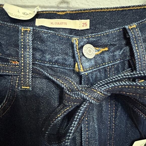 NEW Free People x Levi's XL Culotte Dark Blue Wash Shaded View Jeans Size 25 / 4 - Picture 6 of 12